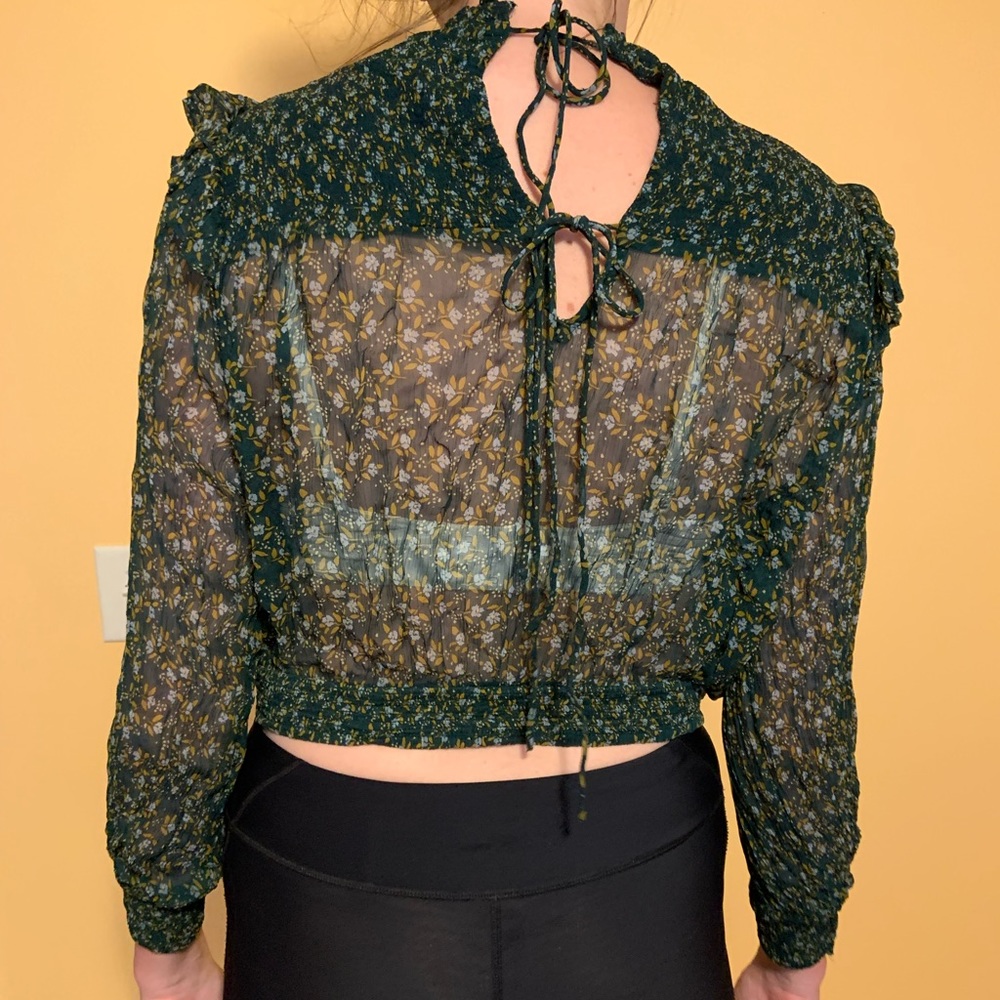 Free People Roma blouse in Forest Green - Picture 7 of 9